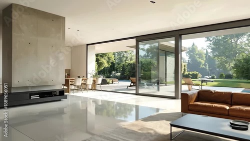 Wallpaper Mural Bright and spacious living room with modern design and large windows overlooking the garden. Torontodigital.ca