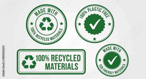 Eco-friendly labels made from recycled materials showcase environmental certifications