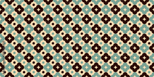 Retro flowers background. Seamless pattern. Vector. レトロな花のパターン