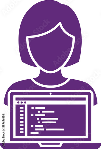 Women's day coding vector icon Vector