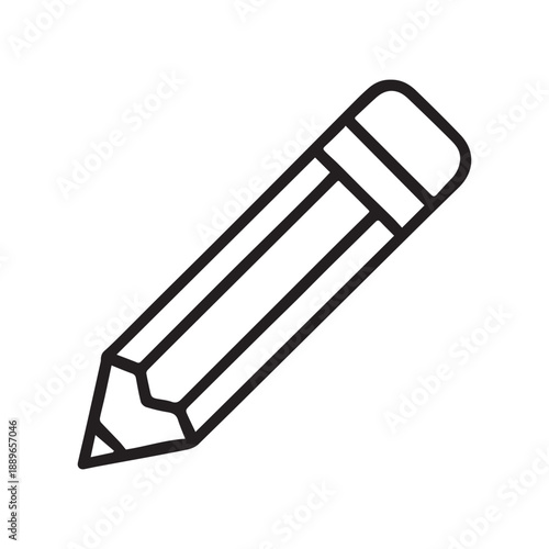 Pencil Writing Tool Line Icon Vector On White background 