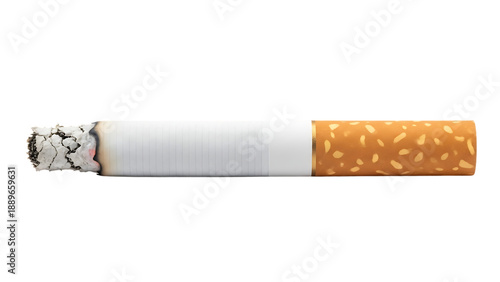 Close Up of a Lit Cigarette Isolated on Black Background