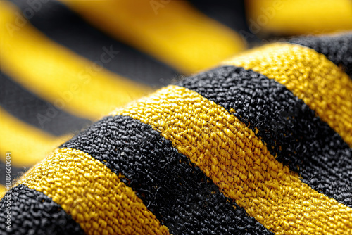 Yellow and black striped fabric texture as background
