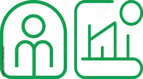 User Profile and Business Analytics Line Icons