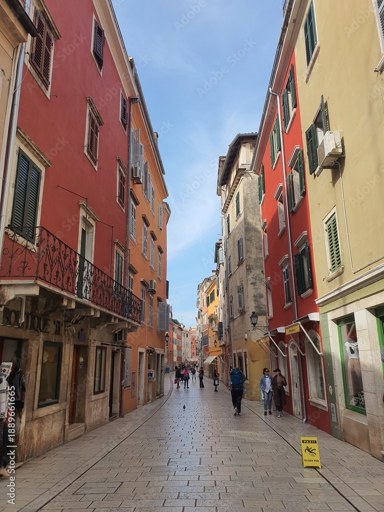 Fototapeta premium Rovinj Old Town and Harbor, Croatia – Historic Streets, Mediterranean Architecture, and Scenic Waterfront