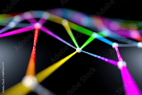 Abstract neon geometric grid creating a modern design
