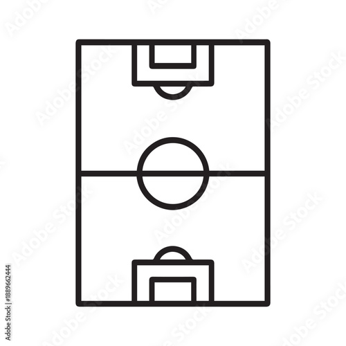 Soccer Field Top View Line Icon Vector Vector On White Background 