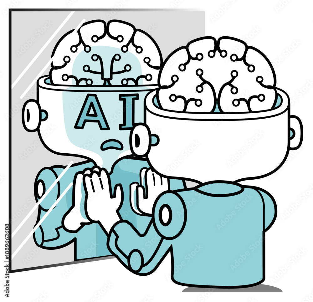 Fototapeta premium 自己を見つめるAI