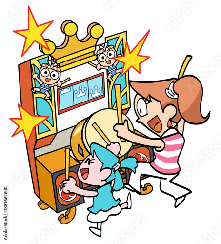 太鼓のゲームで遊びまくる