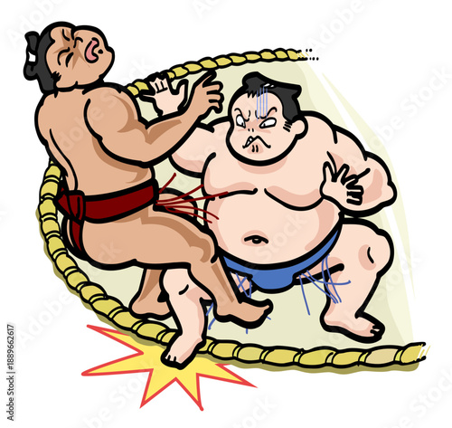 相撲-勇み足により負ける