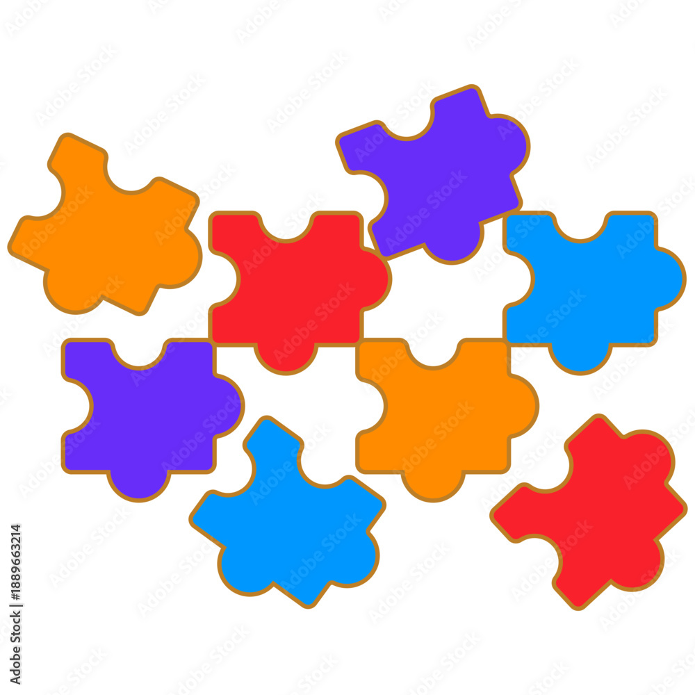 Fototapeta premium Puzzle Kids Toy Illustration