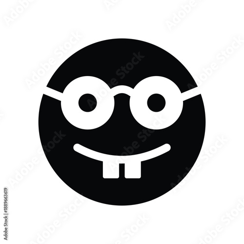 nerd glyph icon illustration vector graphic.eps