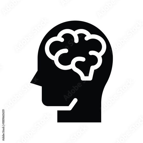 brain glyph icon illustration vector graphic.eps