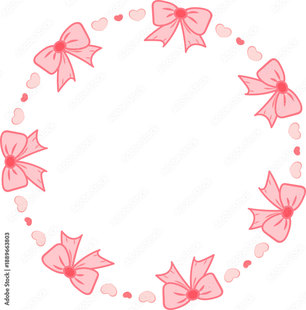 Obraz premium Cute Heart Wreath Background for Love Themes