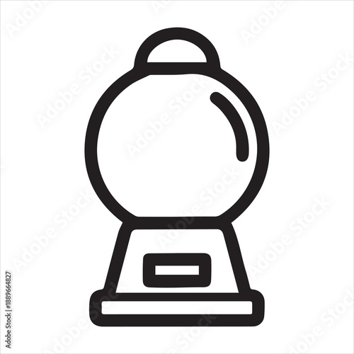 A line drawing of a gumball machine.