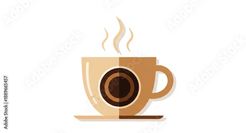 Steaming Cup of Coffee with Swirling Steam.