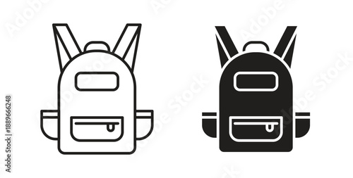 Backpack icon element for design projects