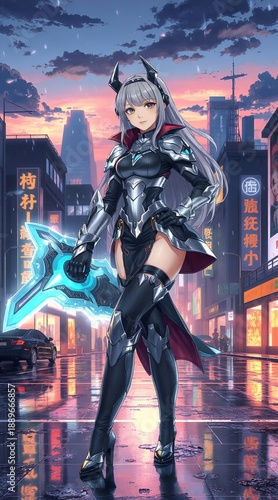 Wallpaper Mural A young woman with a sword Torontodigital.ca