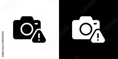 カメラに警告マークのアイコン（ベクター）