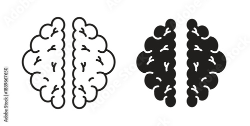 Brain icon element for design projects