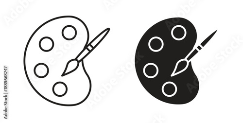 Brush and Palette icon element for design projects
