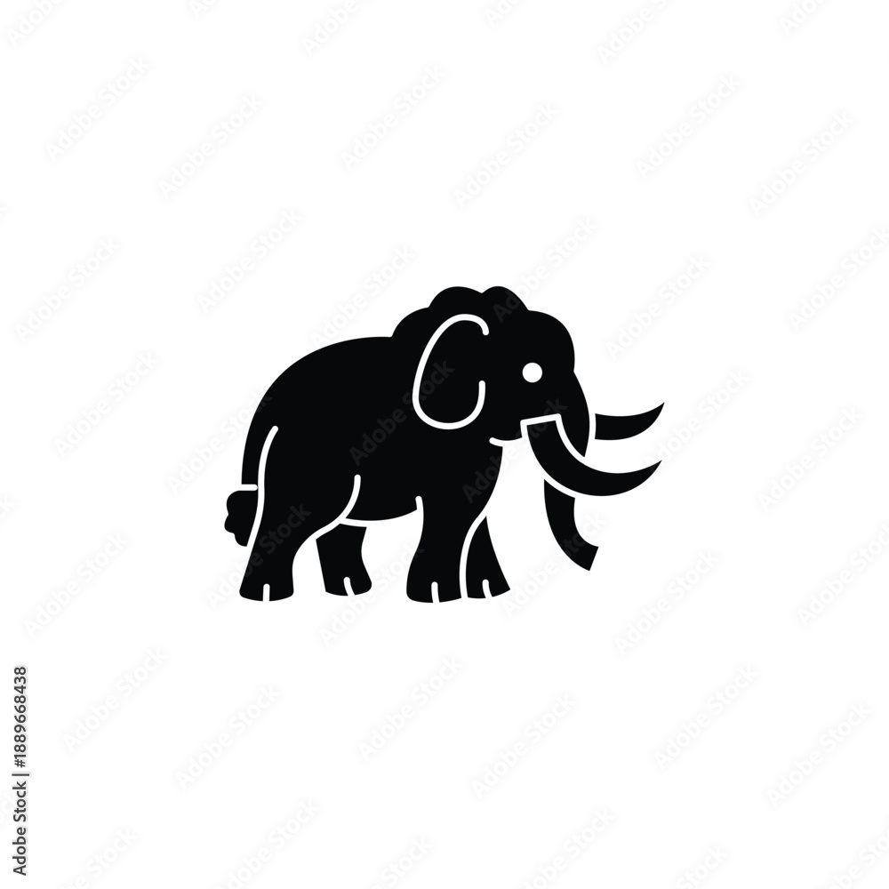 Obraz premium Elephant silhouette isolated on white background.
