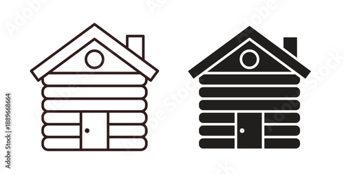 Cabin icon element for design projects