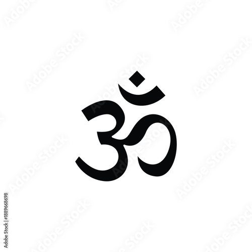 Om symbol Aum sacred sign Hinduism Buddhism.