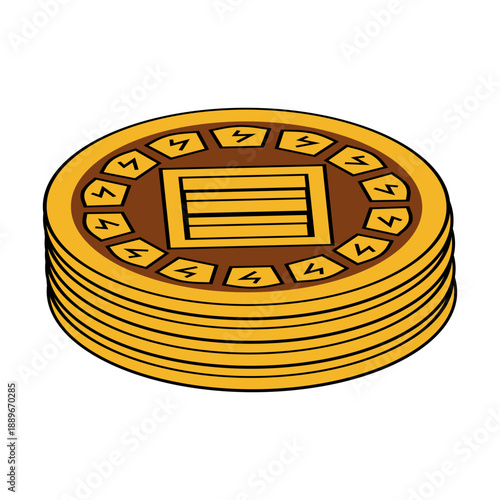 Stacked Gold Game Tokens