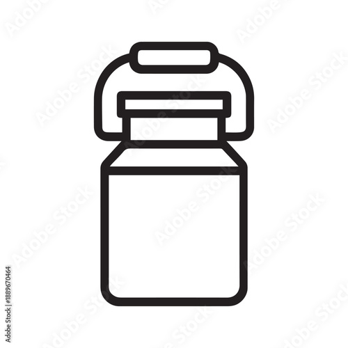 Milk Carton Packaging Line Icon Vector On White Background 