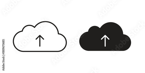 Cloud upload icon element for design projects