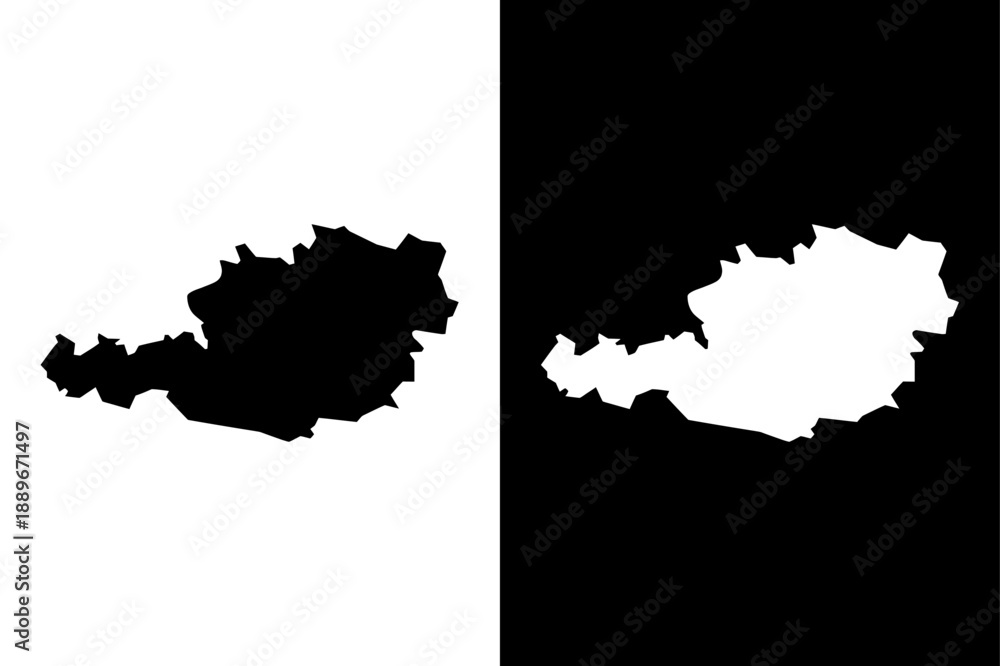 Obraz premium Austria Map Vector Icon. Scalable Black White Silhouette for Geography and Infographic Design