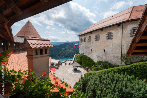 Bled castle in summer in Slovenia