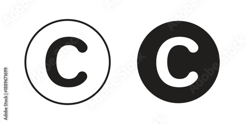 Copyright icon element for design projects