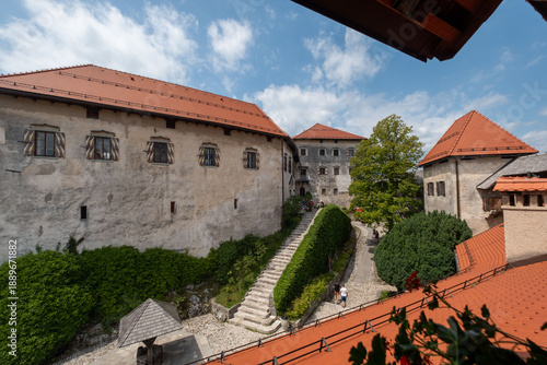 Bled castle in summer in Slovenia