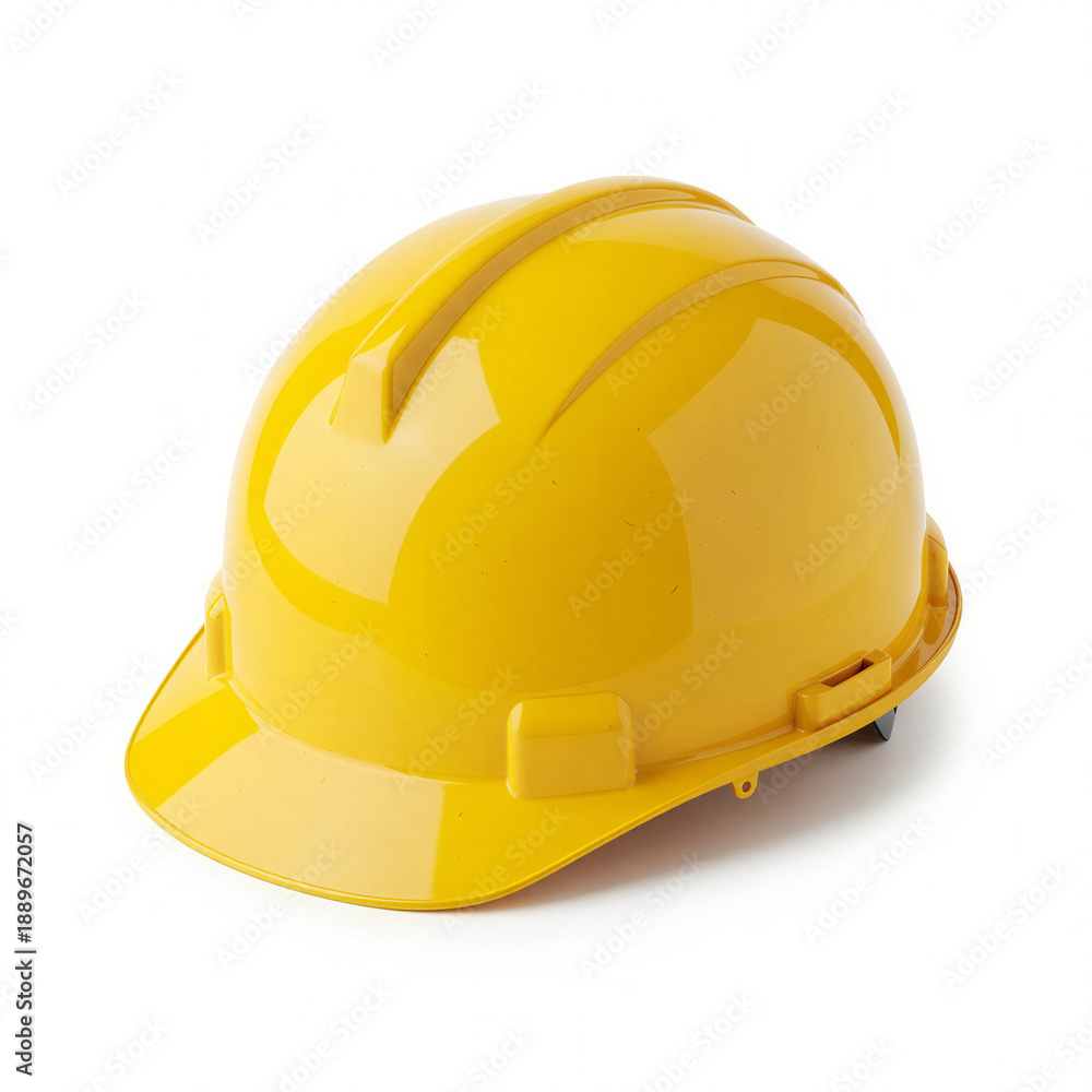 Fototapeta premium Yellow safety helmet on white background 