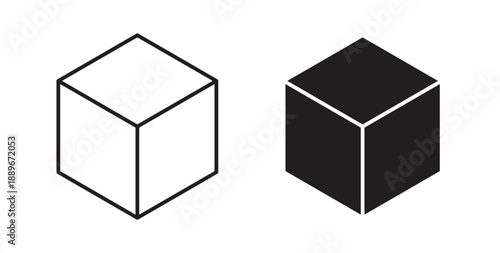 Cube icon element for design projects