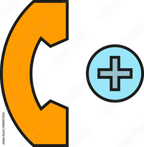 medical and urgent phone call icon
