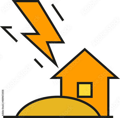 lightning on house icon
