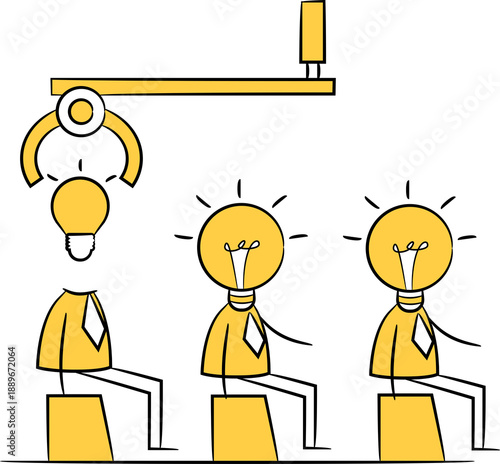 businessman with light bulb head for creativity and idea concept illustration
