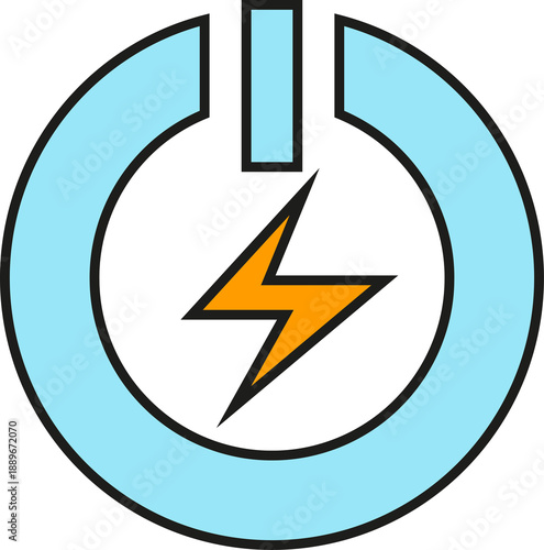 power with electricity button
