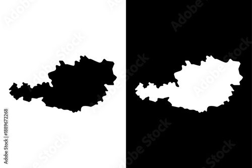 Austria Country Map Vector. Clean Black White Silhouette Icon for General Design Use