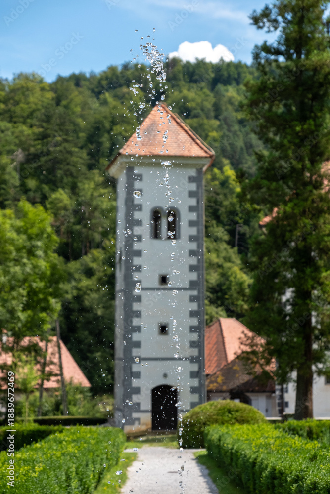 Fototapeta premium Polhov Gradec Castle in summer in Slovenia
