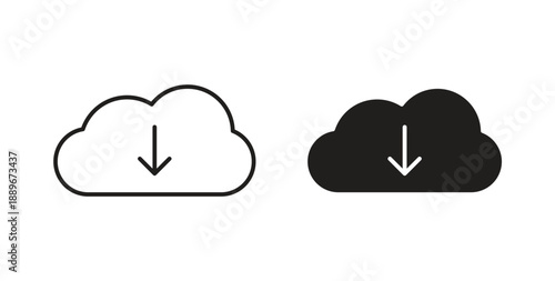 Download from Cloud icon element for design projects