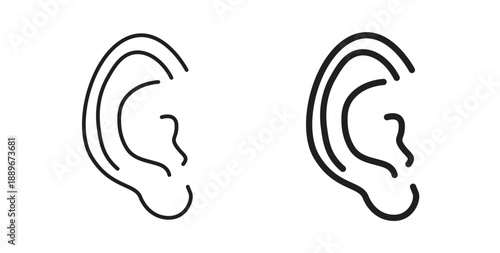Ear icon element for design projects