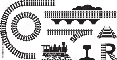 Vector set of Paris landmarks and ancient buildings stamps