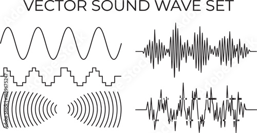 Abstract music notes wave background vector illustration