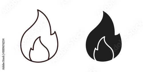 Flame icon element for design projects