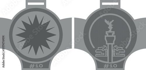 Medalla conmemorativa con Ángel de la Independencia y motivos prehispánicos