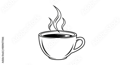 Steaming Cup of Coffee Drawing.